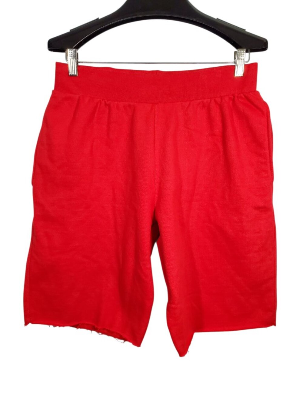 Champion Reverse Weave Sweatshorts Men's M Red Fleece Shorts Frayed Hem